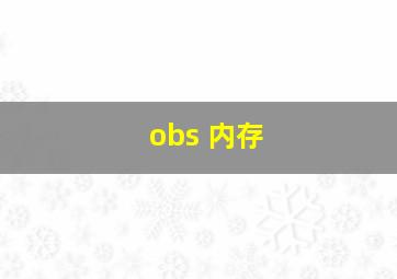 obs 内存